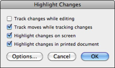 text tracking in word 2008 for mac